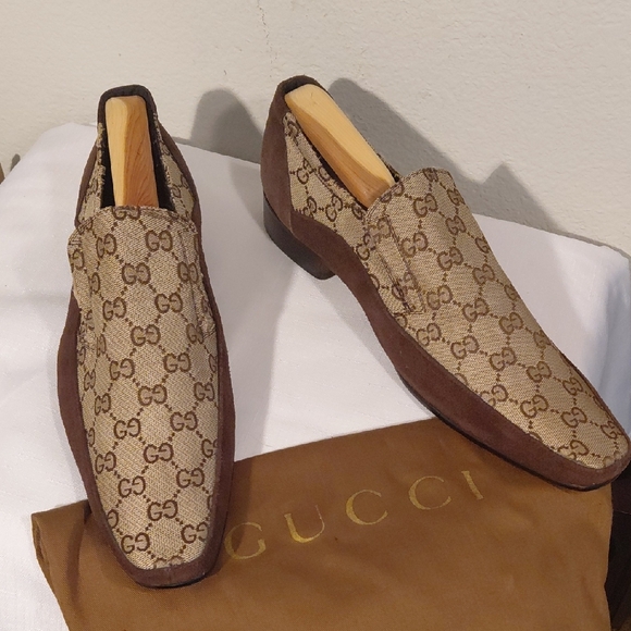 Gucci Other - Gucci Men’s Beige GG Canvas Slip-On Loafers